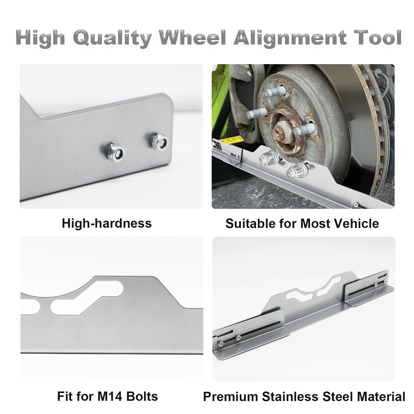 2x Wheel Alignment Tool Kit Heavy Duty Toe Alignment Tool Plates + Tape Measures