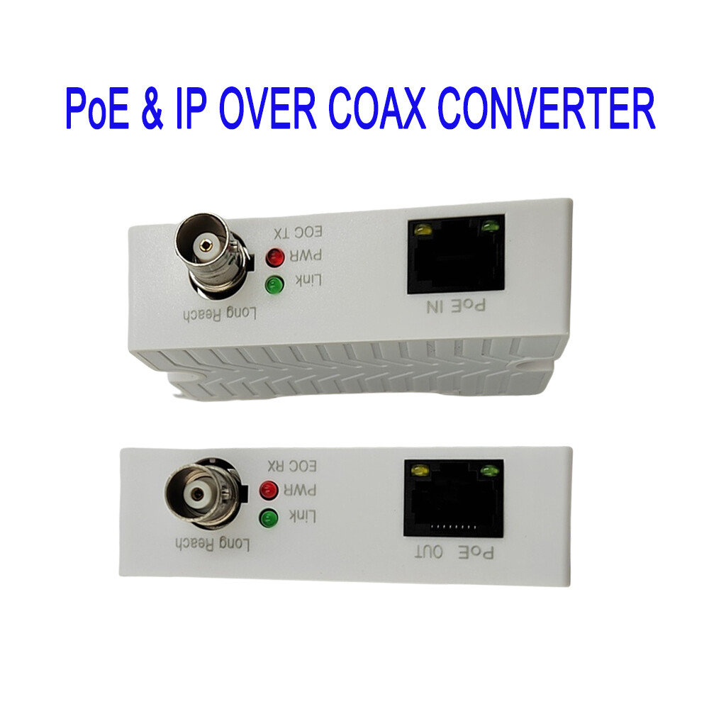 POE Over Coax EOC Converter Max 3000ft Power and Data Transmission