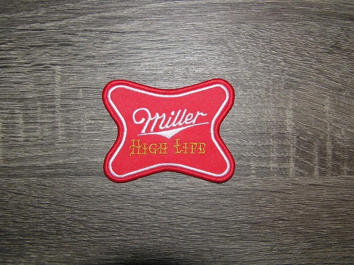 Miller High Life Retro Vintage Style Beer Embroidered Iron On Patch  3.25 x 2.5