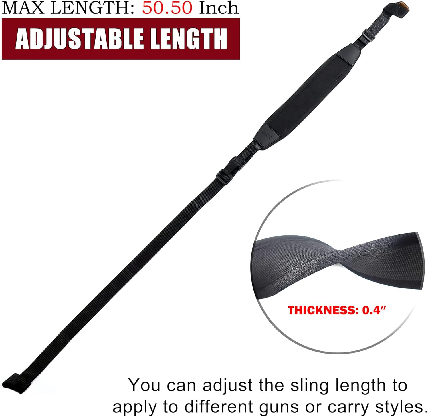 No Drill Stalker Sling No Swivel Two Point Shotgun Sling, Universal Neoprene ...