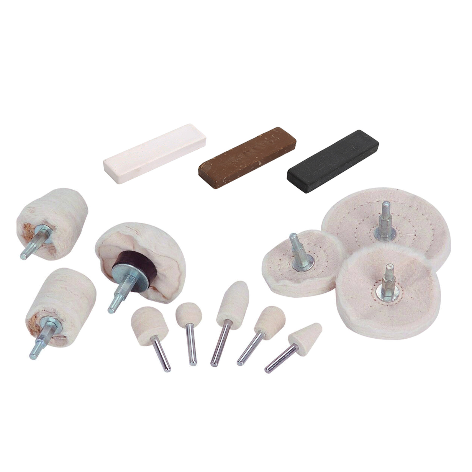 14 Piece Aluminum Buffing Polishing Kit Buffer Polisher Auto & Motorcycle Detail