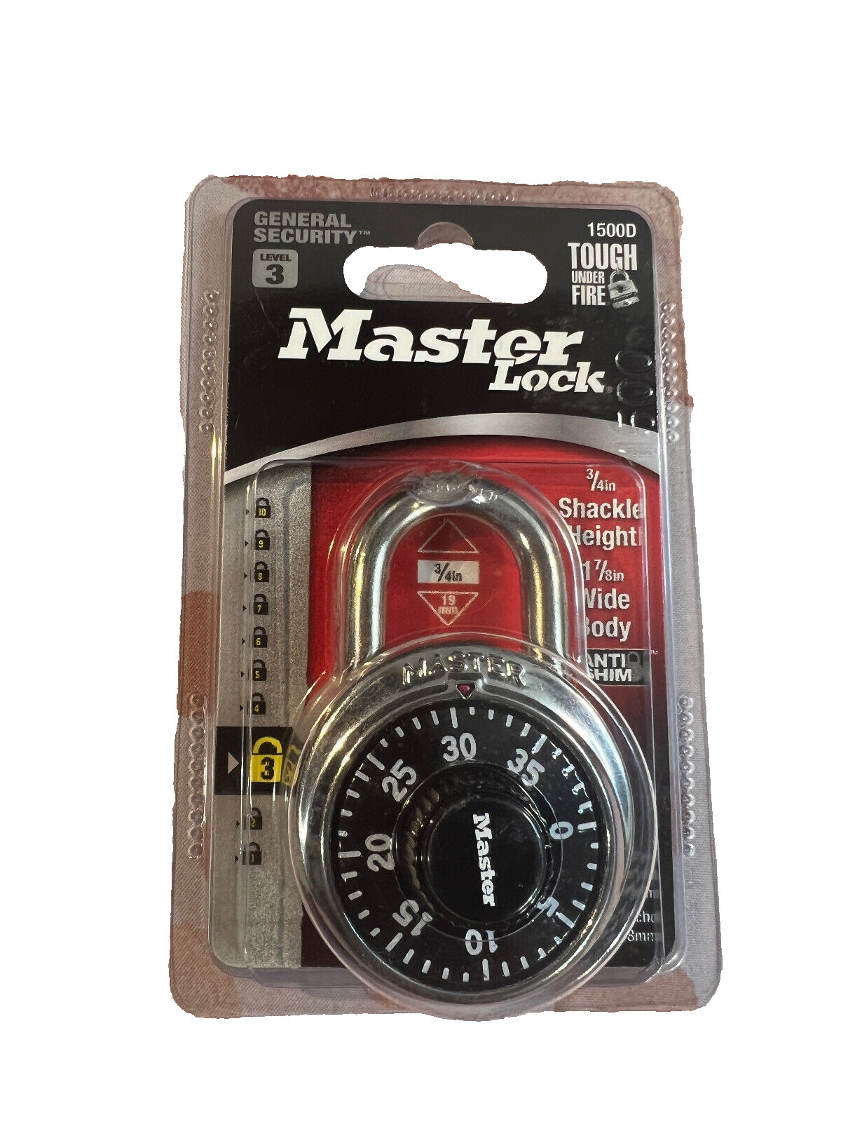 MASTER LOCK Padlock *1500D* Tough Under Fire Anti Shim Locker Bike Security