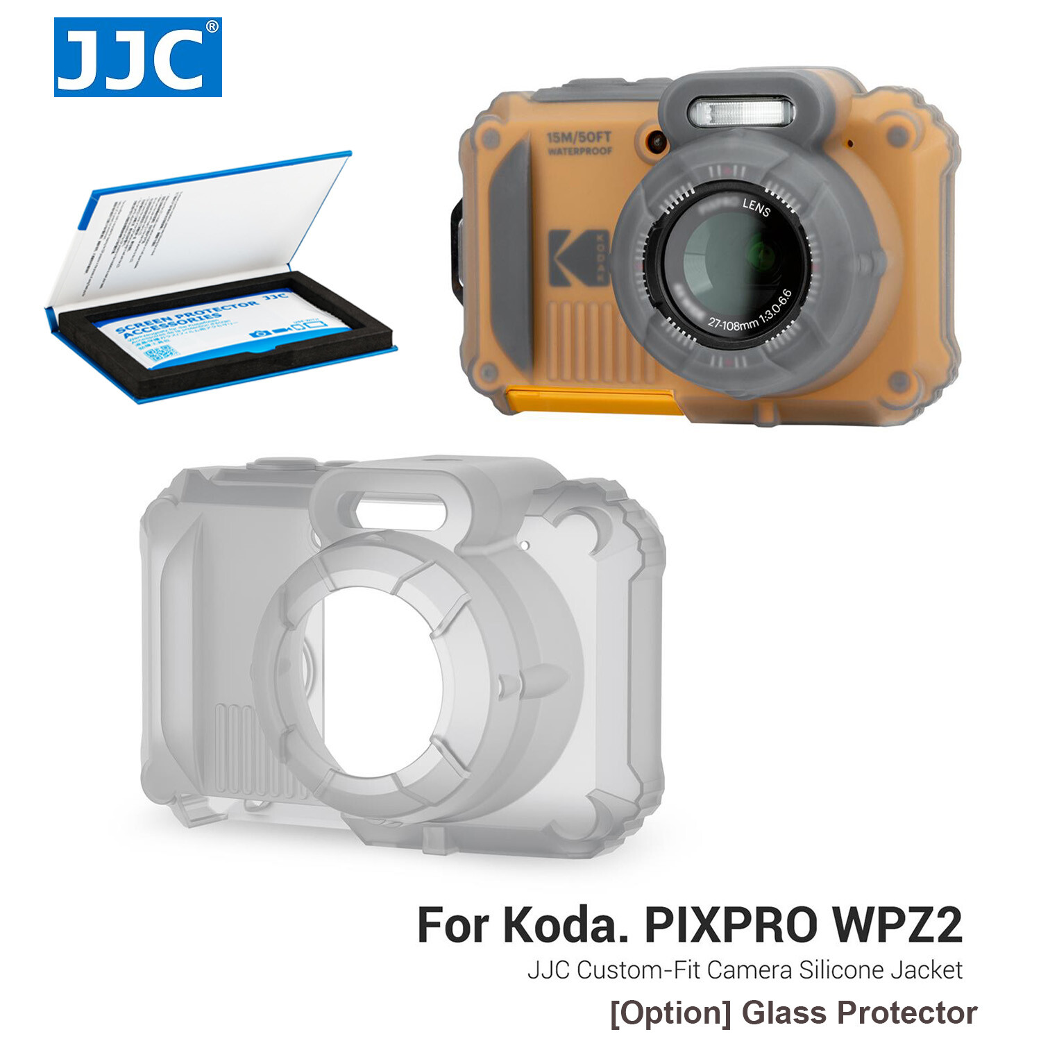 JJC WPZ2 Camera Silicone Jacket Cover Case fr Kodak PIXPRO WPZ2 Anti-Scrath Soft