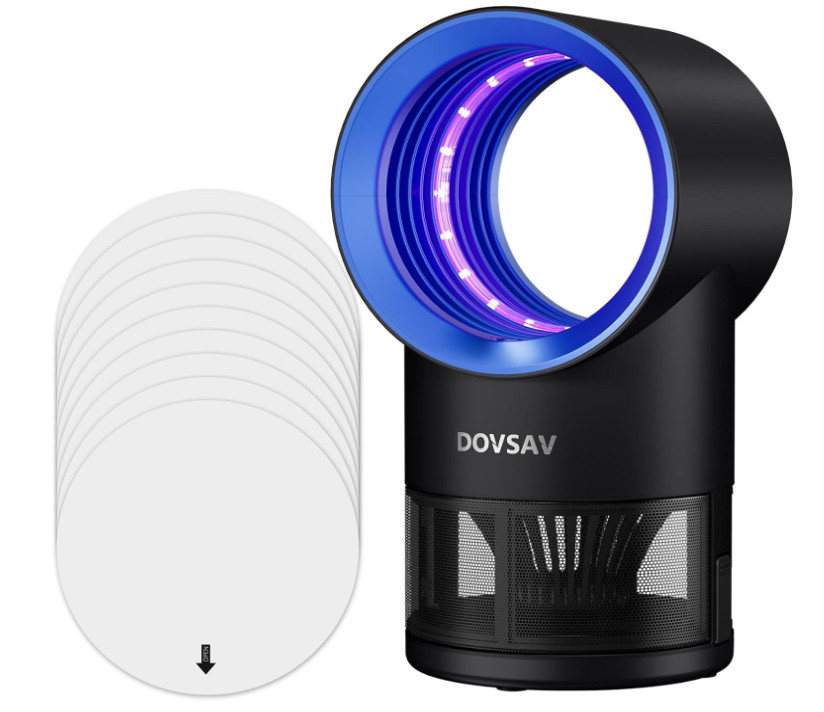 Lámpara Atrapa Insectos Interior UV con Succión Temporizador y 10 Recambios