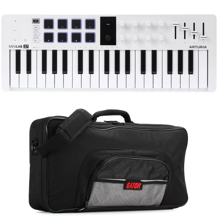 Arturia MiniLab 37 mk3 Slim-key Controller with Bag - White