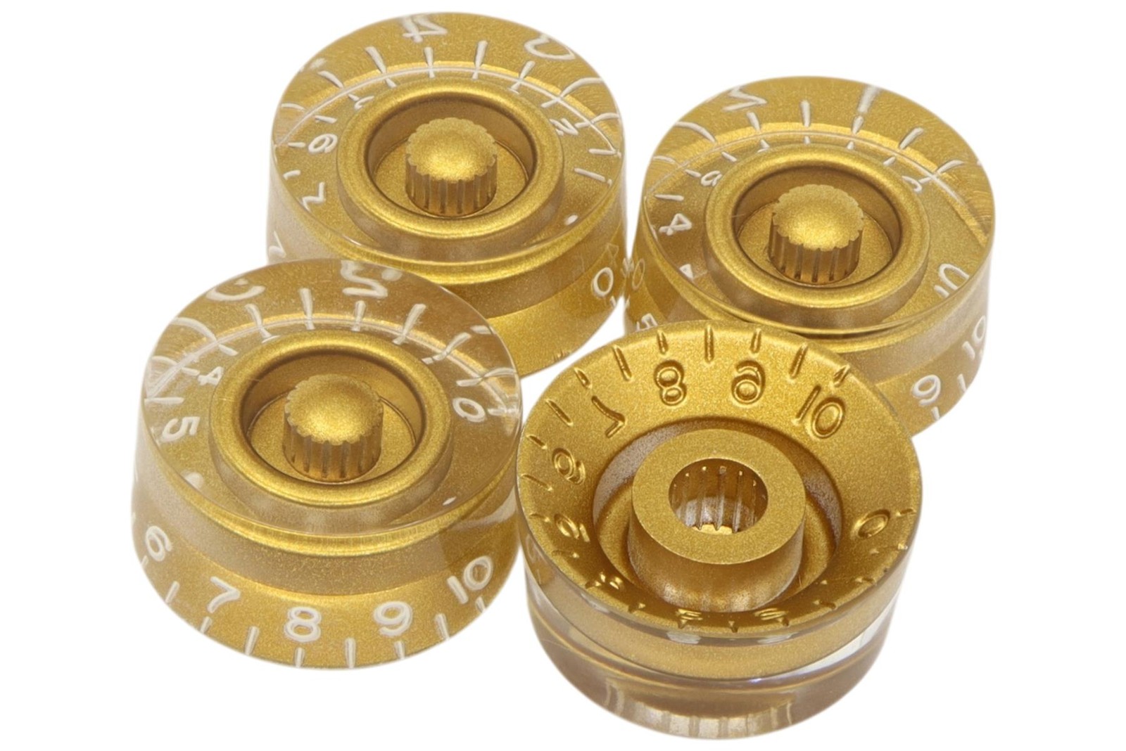 Speed Knobs Gold w/ embossed numbers, recessed bottom - Universal