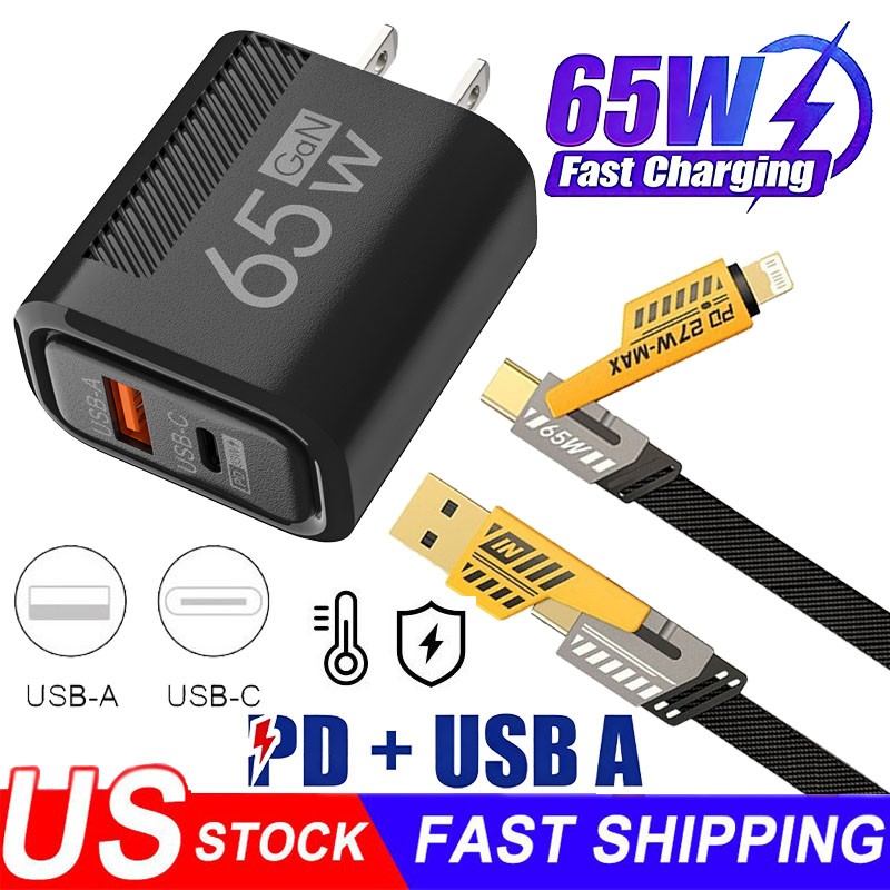 65W Super Fast Charger Power Adapter & Cable For Samsung S26 S25 Ultra A17 A16