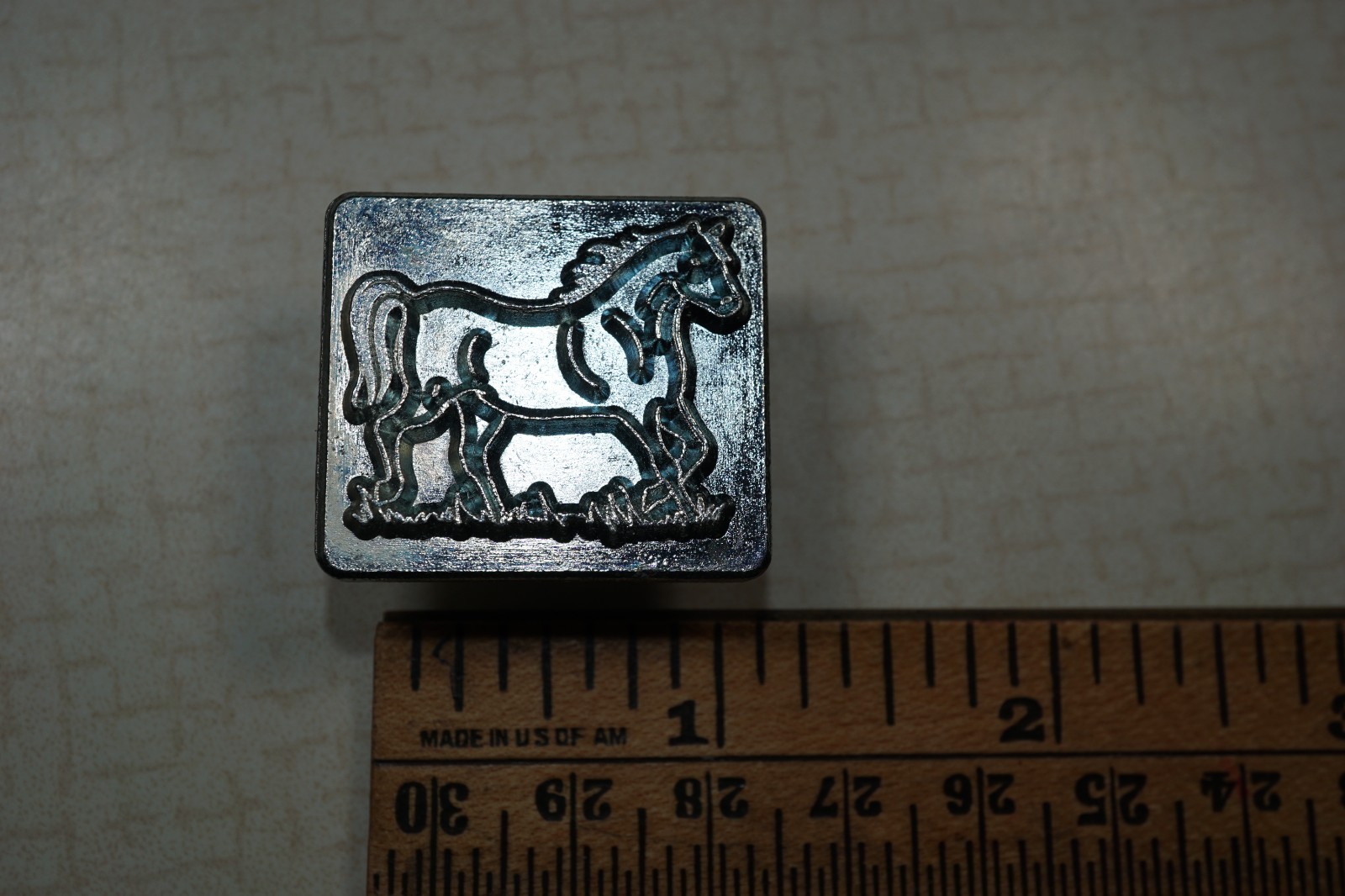 Vintage Leather Figure Carving Tool Craftool Co. USA Stamp 8232 Horse in Field