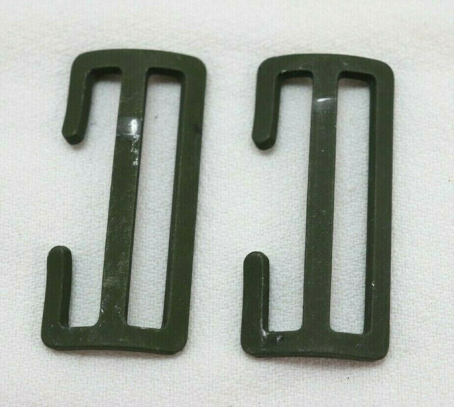 P37 OD green L Strap Slide Buckles 2 3/8"L x 1 1/8"w lot of 2 E1040