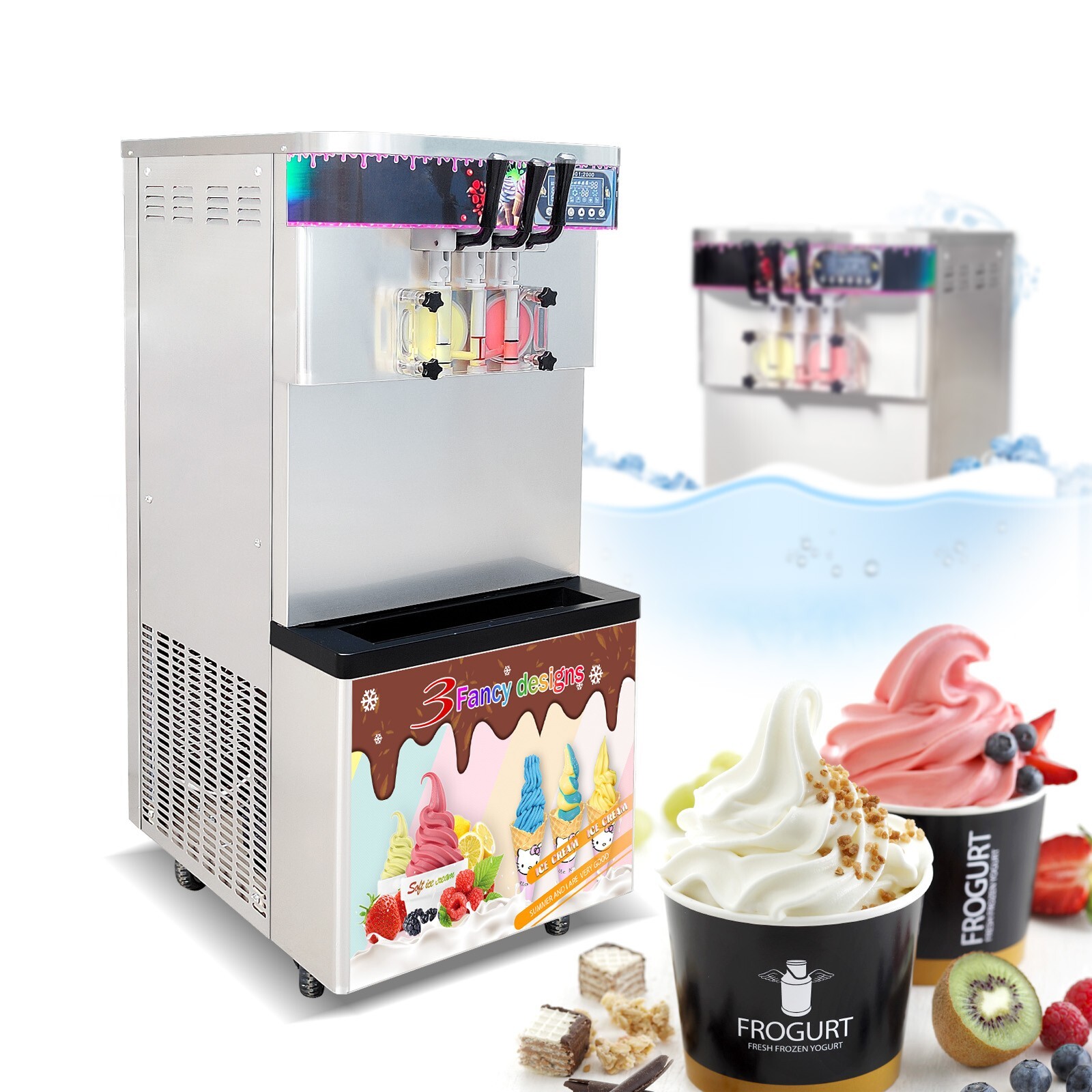 Kolice Commercial ETL 3 flavors soft serve ice cream machine frozen yogurt maker