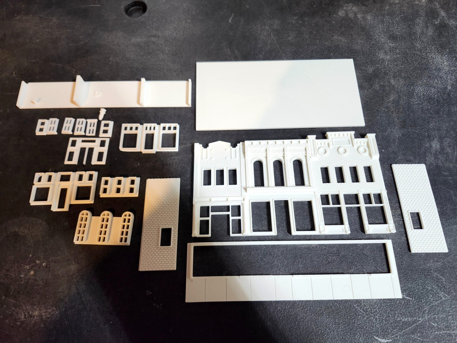 3D Printed Main Street #1 Background Flat Building Set. HO Scale