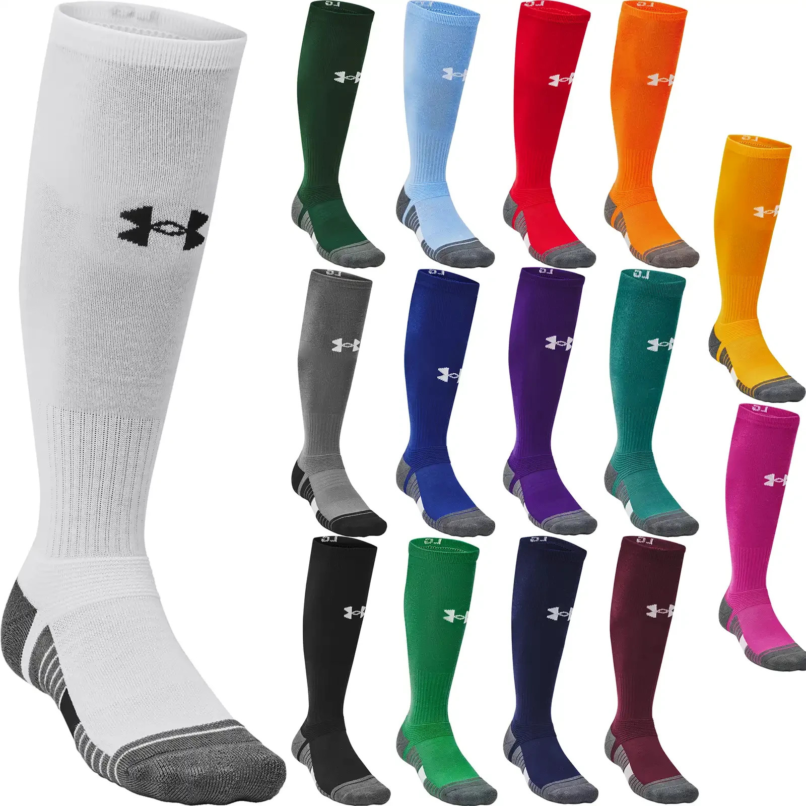 Under Armour UA Team Cushioned Athletic & Baseball Over The Calf  Socks 1386253
