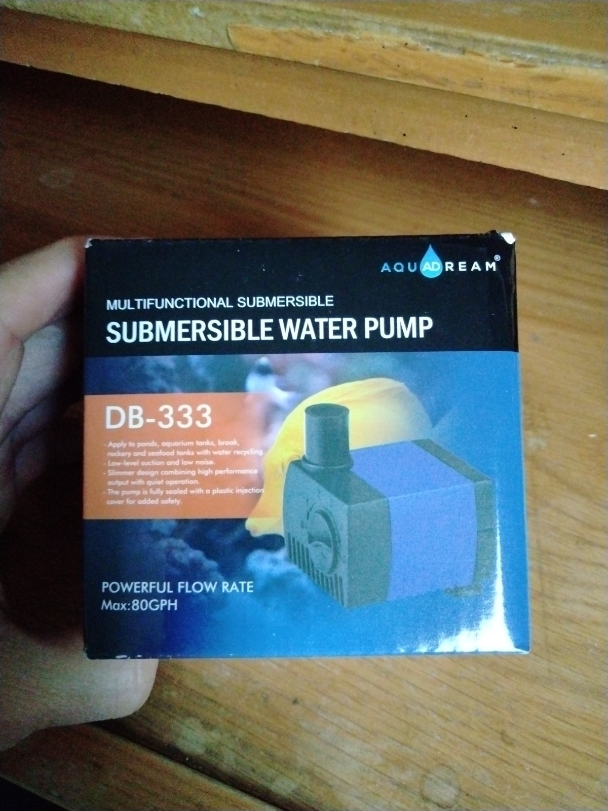 80 GPH Submersible Pump Ultra Quiet Adjustable Water Pump For Pon...
