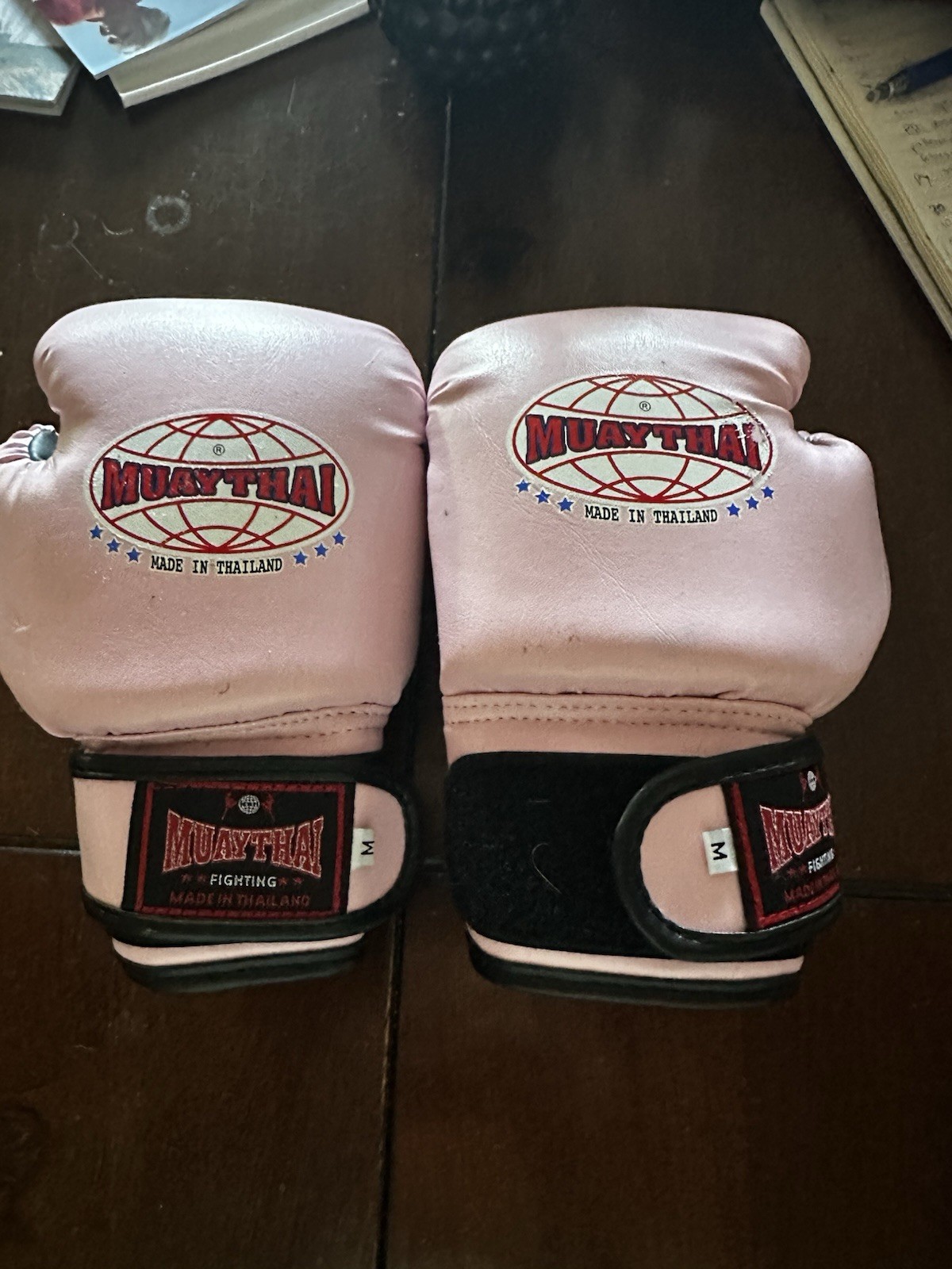 Muay Thai Boxing Gloves Kids Size Medium Pink Made In Thailand