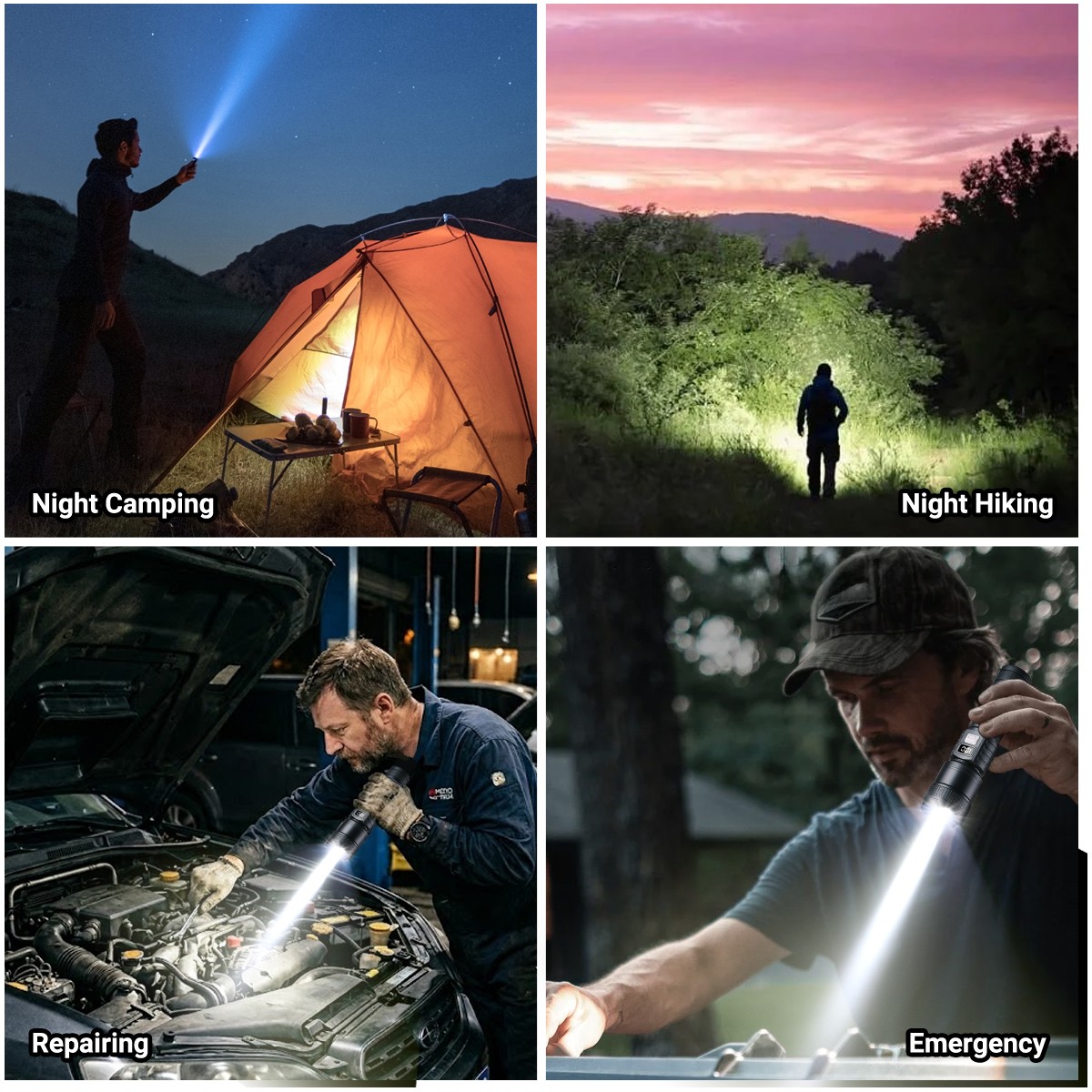 Super Bright 9900000LM LED Tactical Flashlight Rechargeable Pocket Work Light