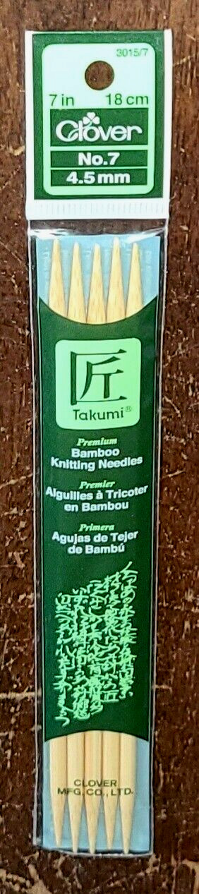 Clover 7" Takumi Bamboo Knitting Needles (3015/3) No. 3~ 3.25mm