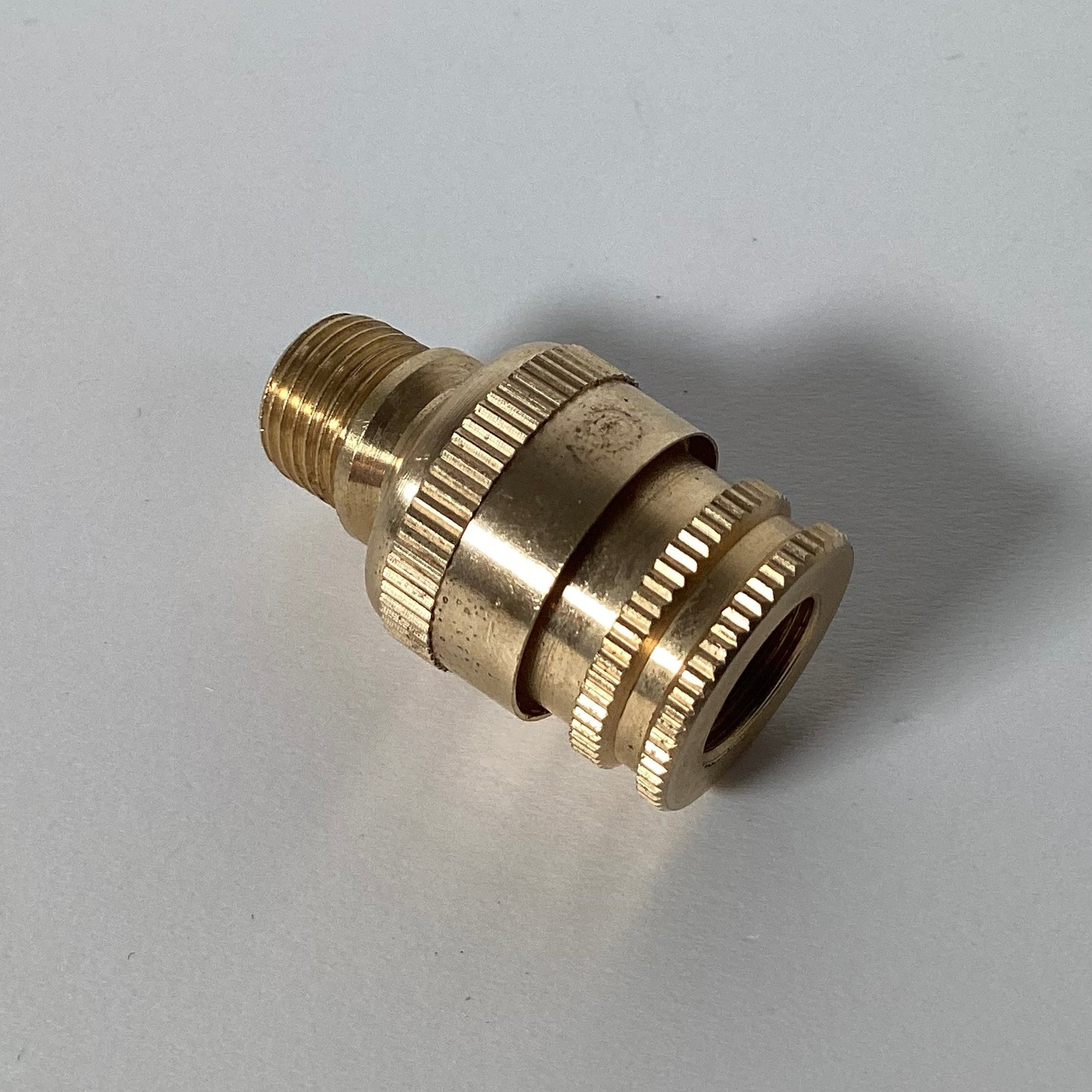 Unfinished Knurled Brass Lamp Swivel Assembly 1/8ip M x 1/8ip F