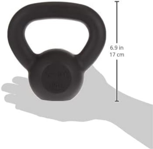 10 lbs Black Cast Iron Kettlebell - Smooth Handle for High-Rep Strength Training