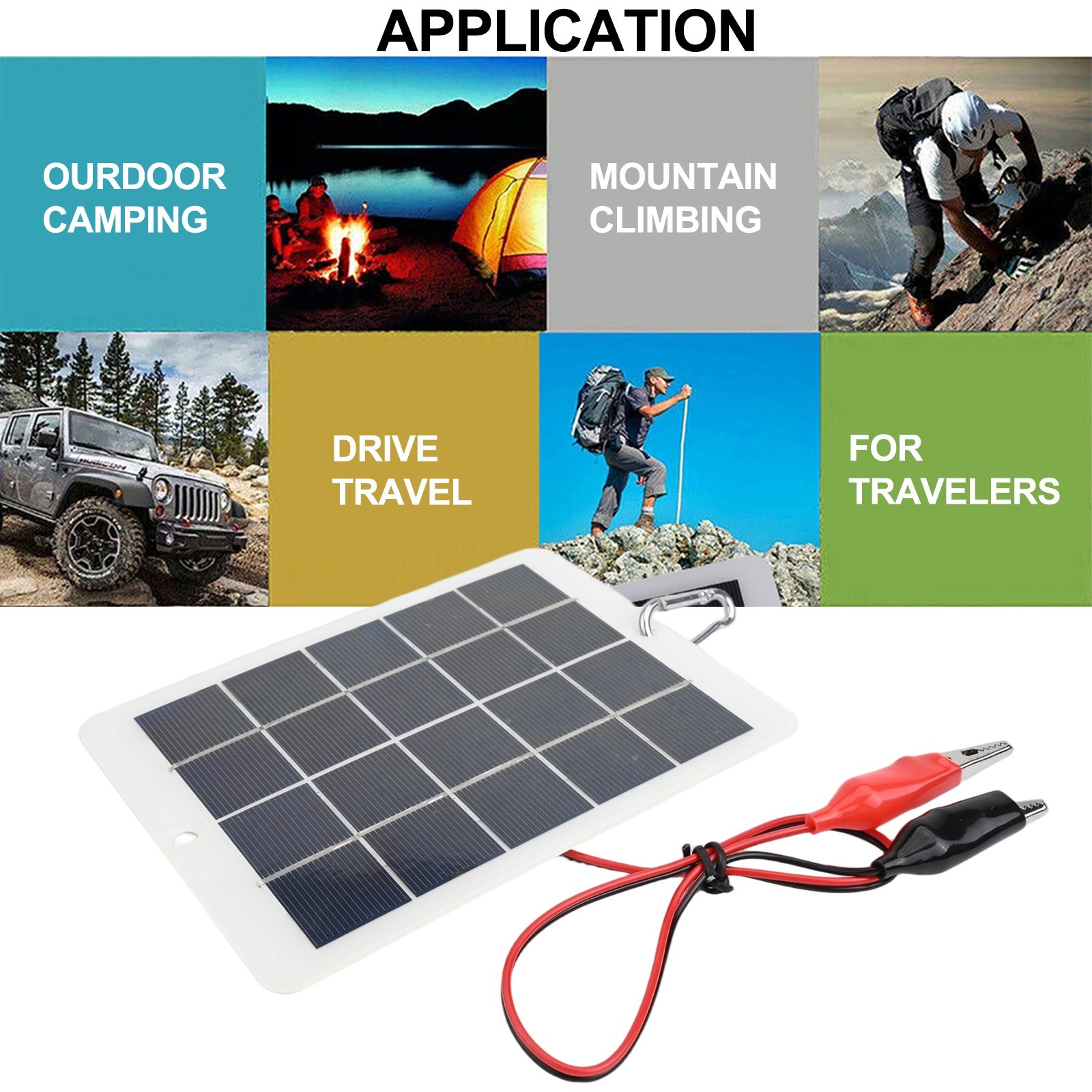 Solar Made Easy Portable 10W 5V Panel with Secure Attachment for Outdoors