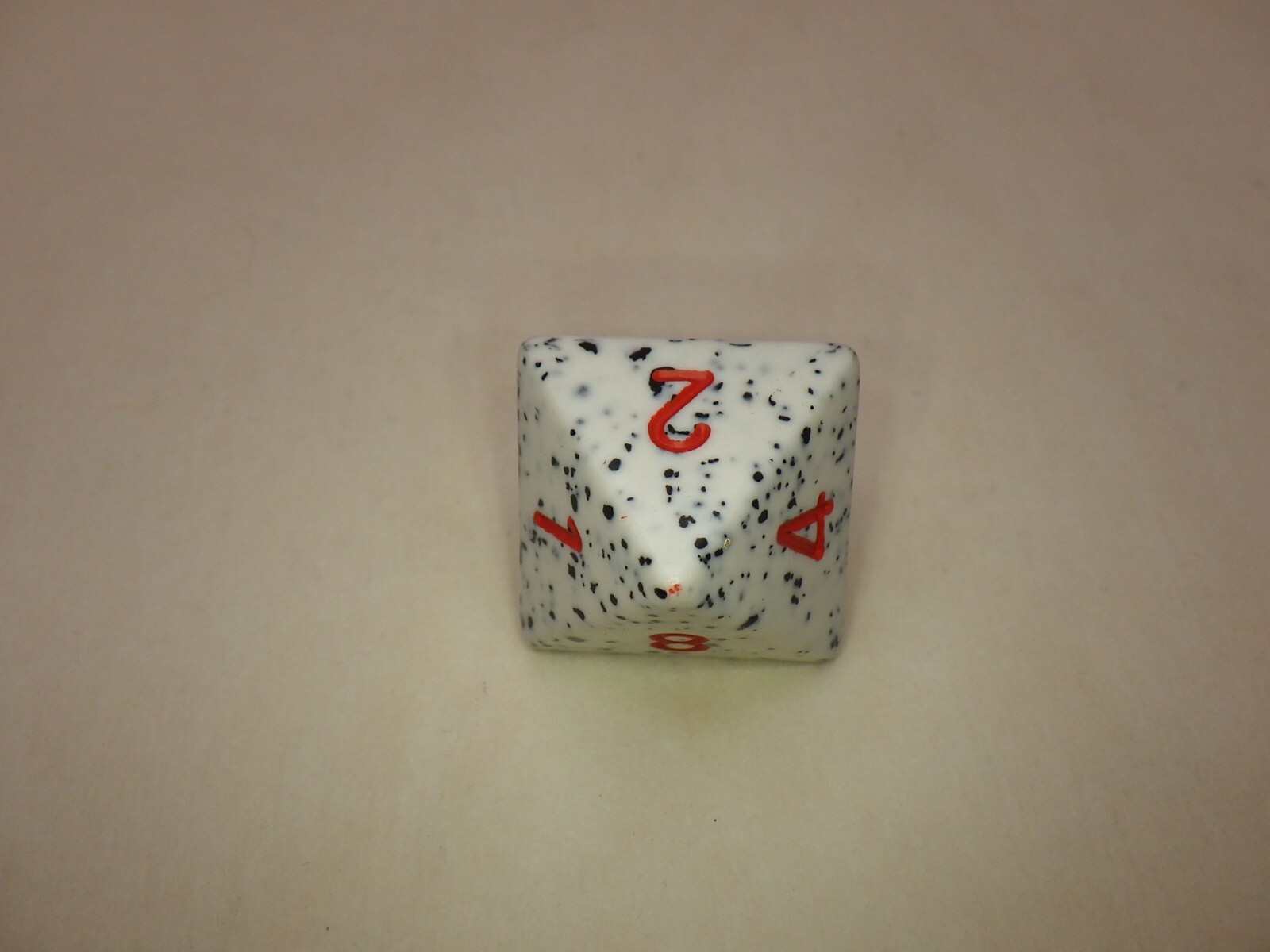 Red Dalmation D8 (Eight-Sided) Doubling Cube Die Tabletop Dice RPG Roleplay