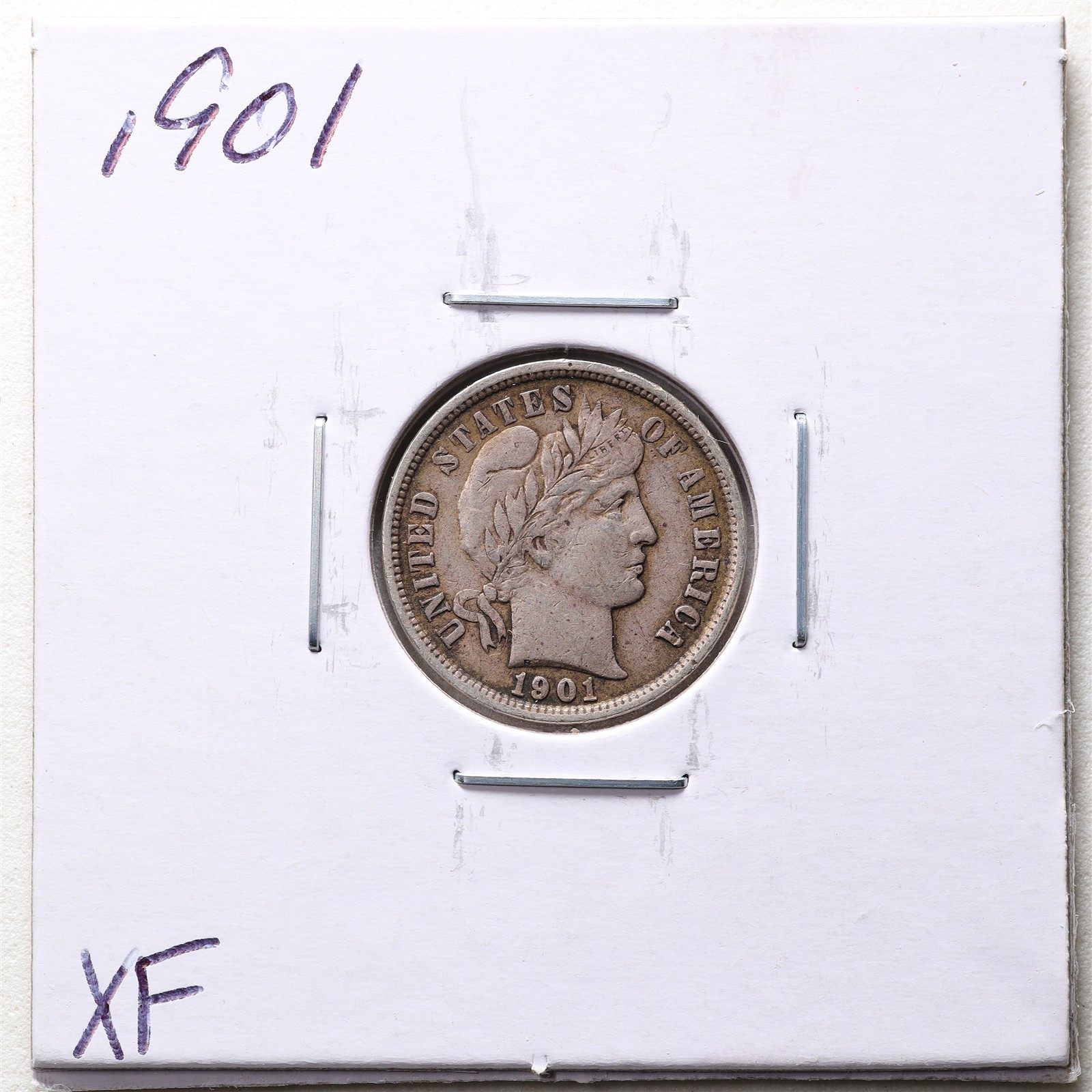 1901 10C Barber Liberty Head Dime in XF Condition #7342