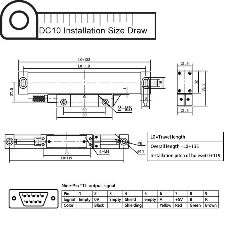 3 Axis DRO Bridgeport Milling Machine 9X42 Table ,9X49 Table Linear Scale Glass