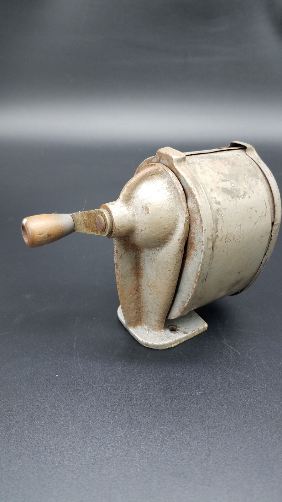 Vintage Table Top Hand Crank Metal Two Piece Pencil Sharpener RETRO SCHOOLHOUSE