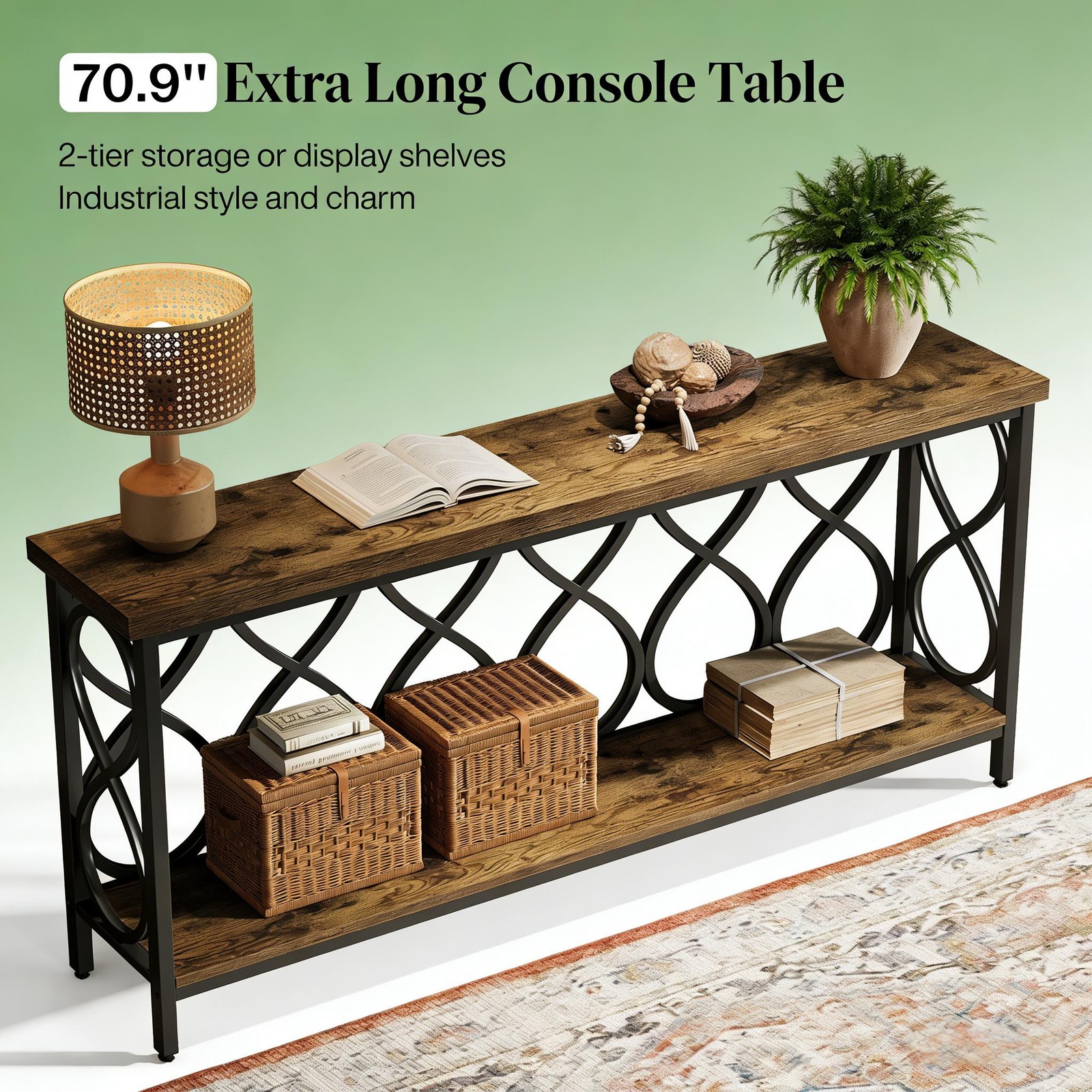 2-Tier Plant Stand,Entryway Table,Console Table,Sofa Table S