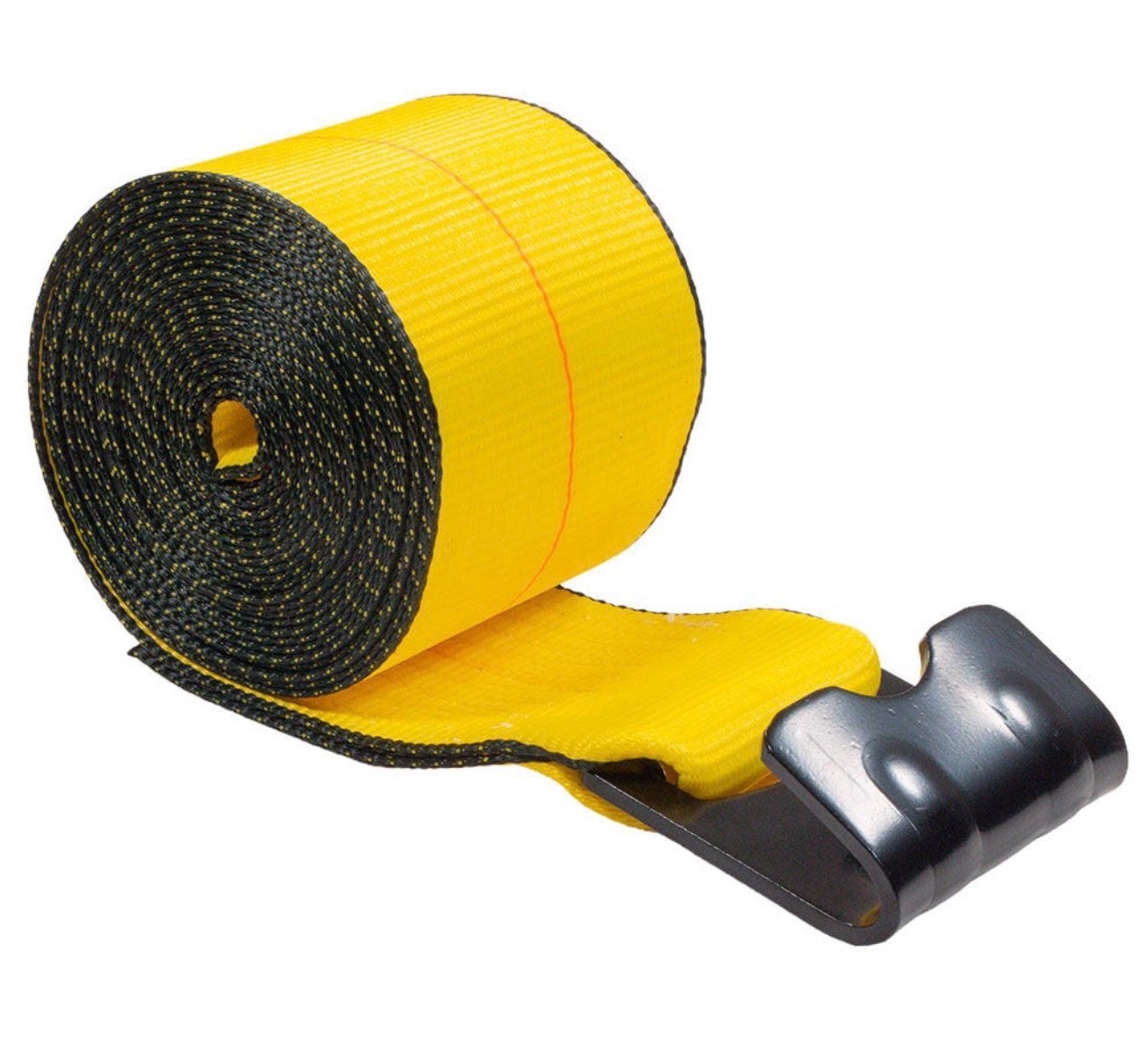 4" x 20' Winch Strap with Flat Hook - Yellow Polyester MT