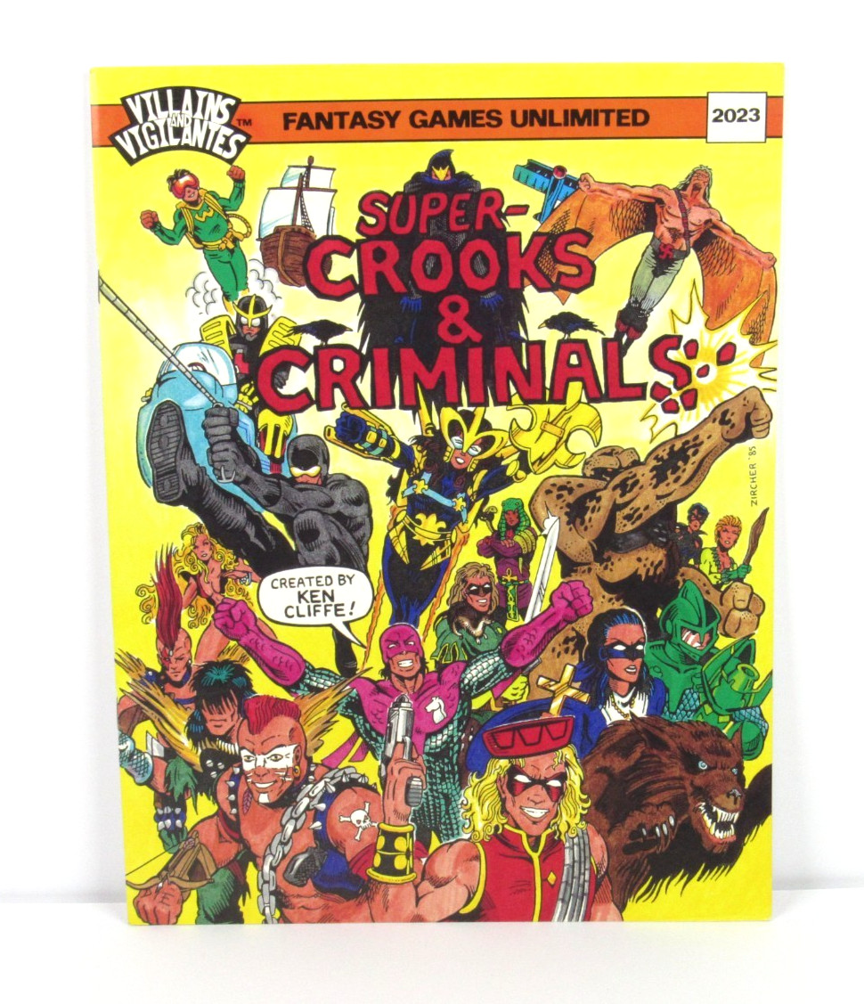 1986 Fantasy Games Unlimited Villians & Vigilantes Super Crooks/Criminals Uncut