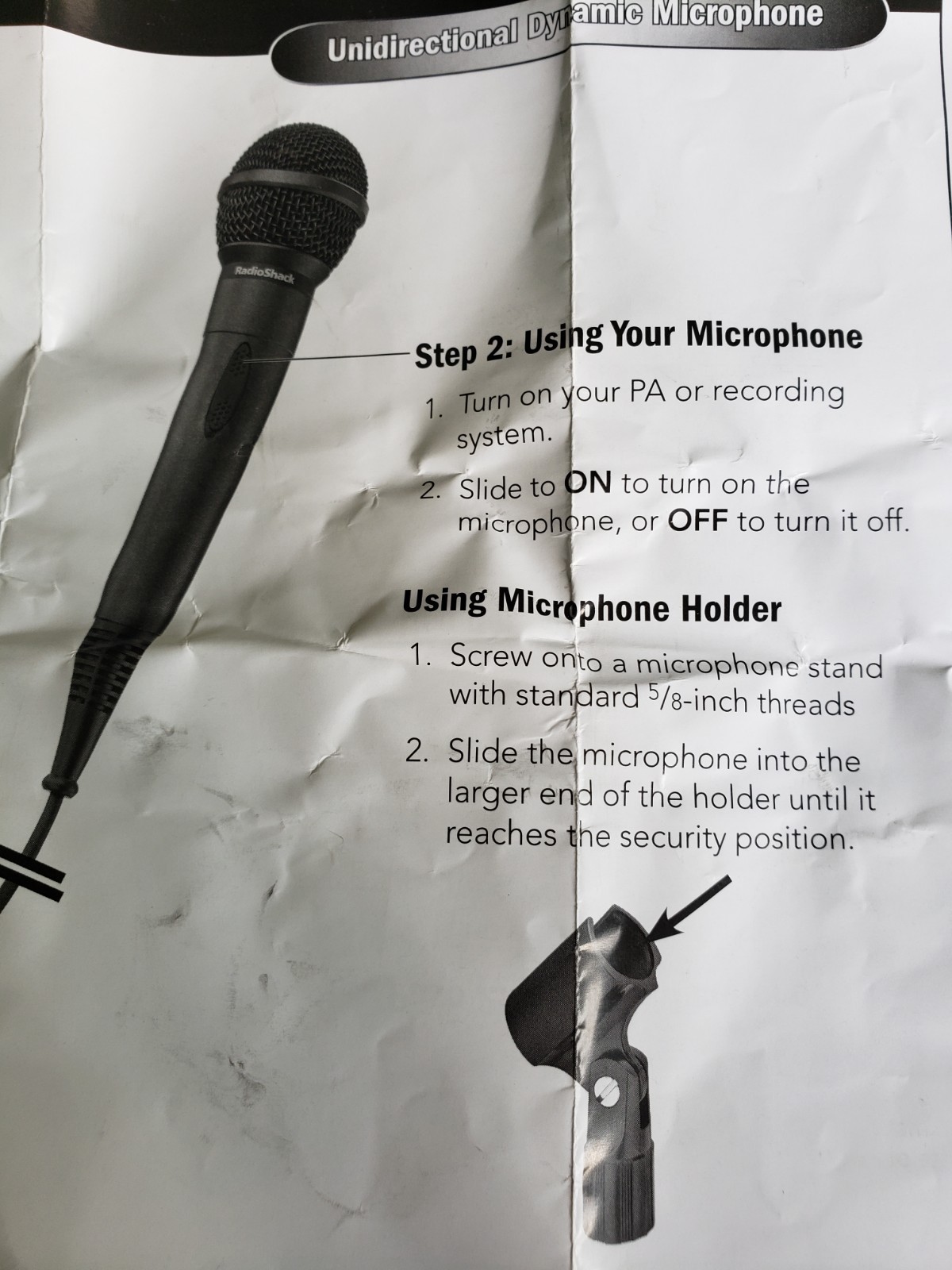 Radio Shack Unidirectional Dynamic Microphone 3303038 Open Box 600 ohms