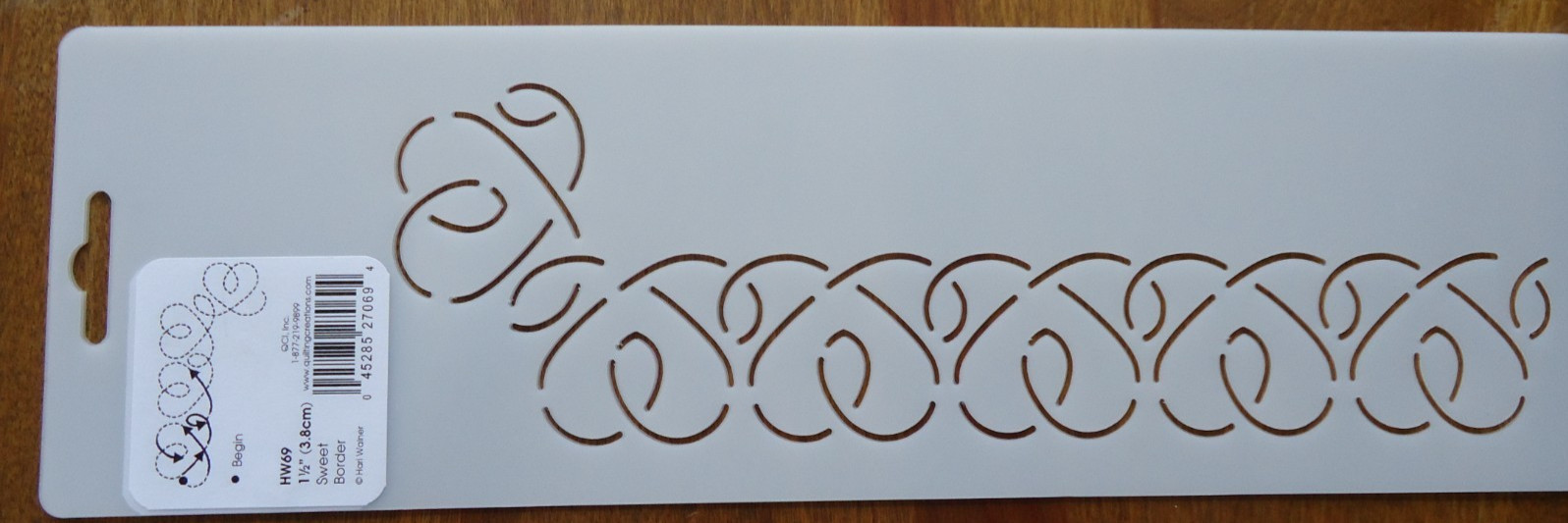 Stencil Quilting HW69 Sweet Border quilt QC 1 1/2" 3.8cm template sew hearts