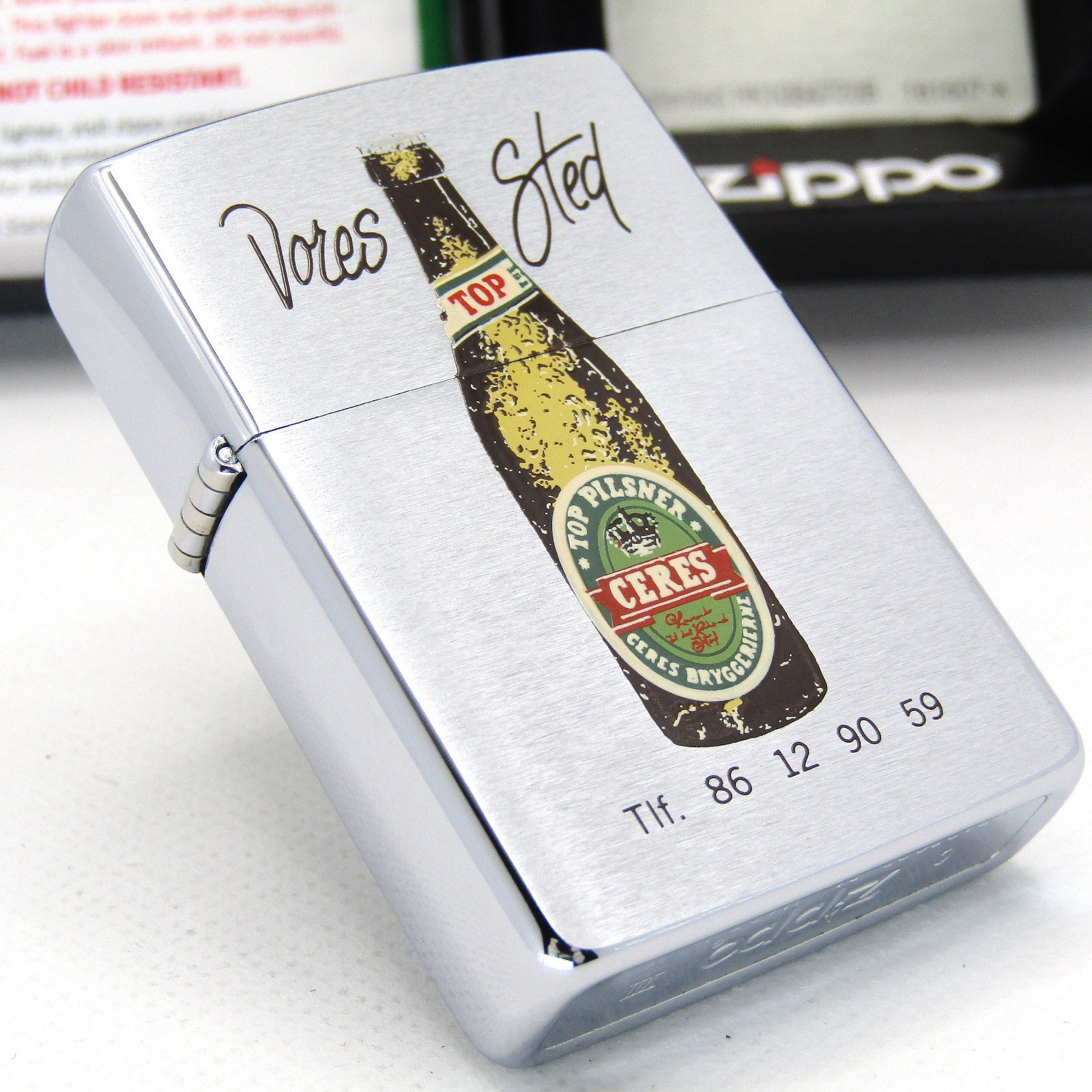 Denmark Ceres Beer Zippo Oil Lighter 1991 Mint Rare