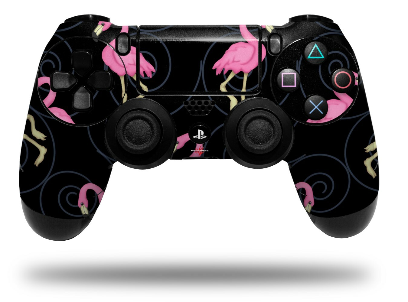 Skin for Playstation 4 Sony PS4 Controller Flamingos on Black
