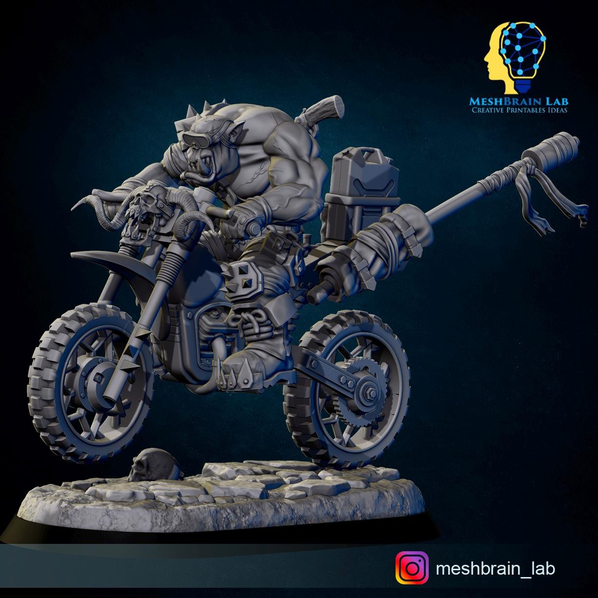 3D Printed Wasteland Biker Orks by Meshbrain Labs