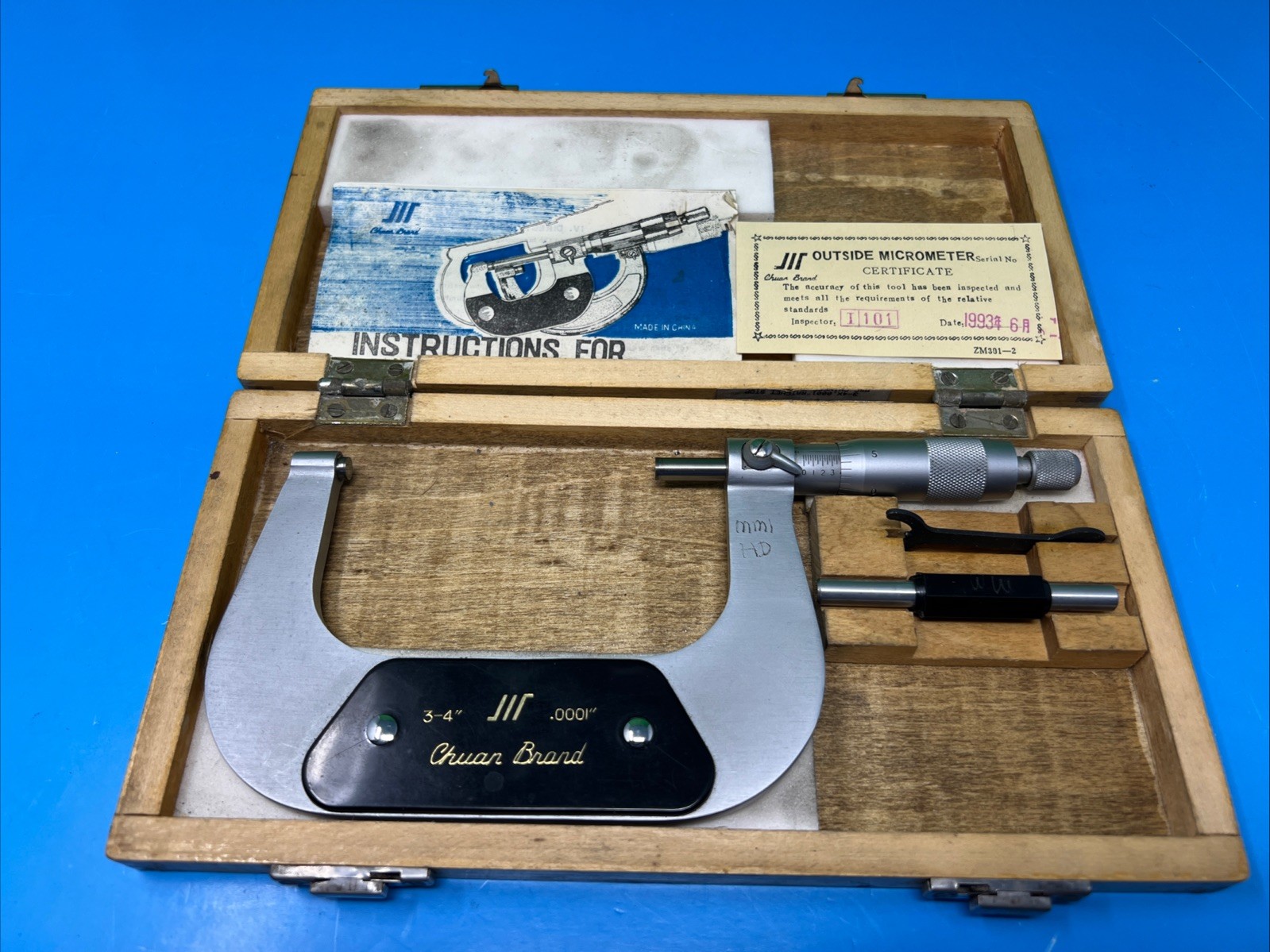 Chuan brand micrometer 3"-4" .0001" NO.4510400 -1993