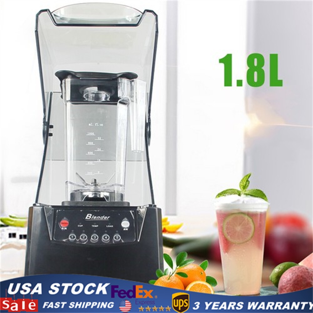2600W Heavy-duty Commercial Blender With Shield Quiet Sound Enclosure 1.8L 110V