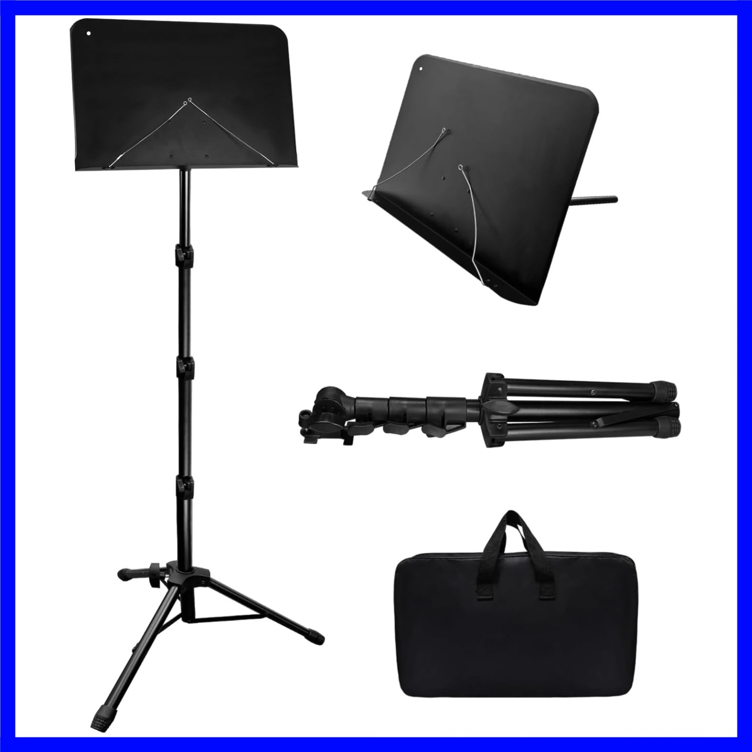 70IN Sheet , Tall for Sheet Music Height- Adjustable Music Sheet Stand with C...