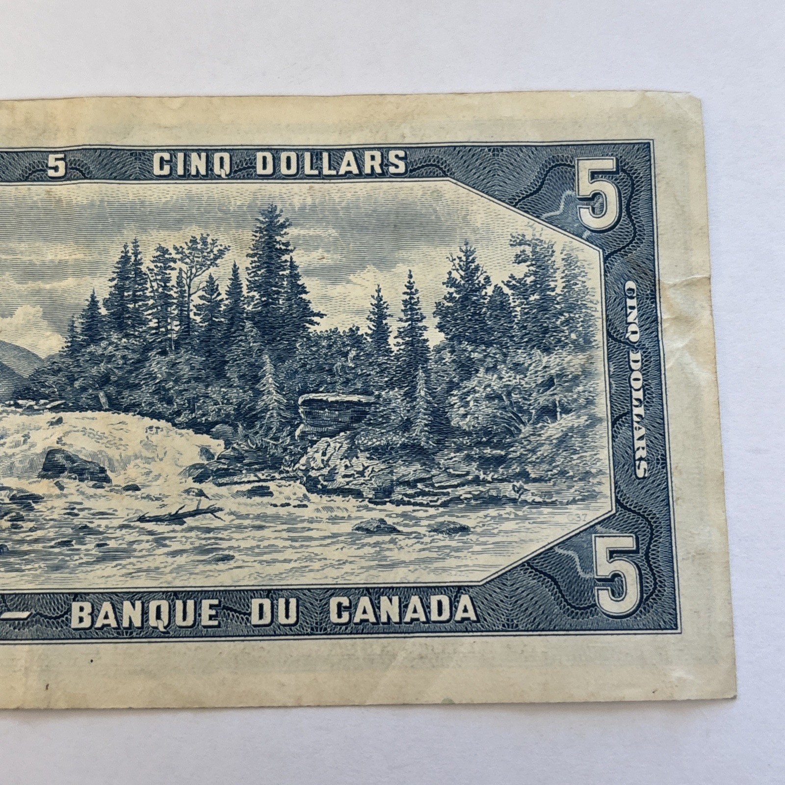 Canada 1954 $5 Five Dollar U/S Serial - Crisp