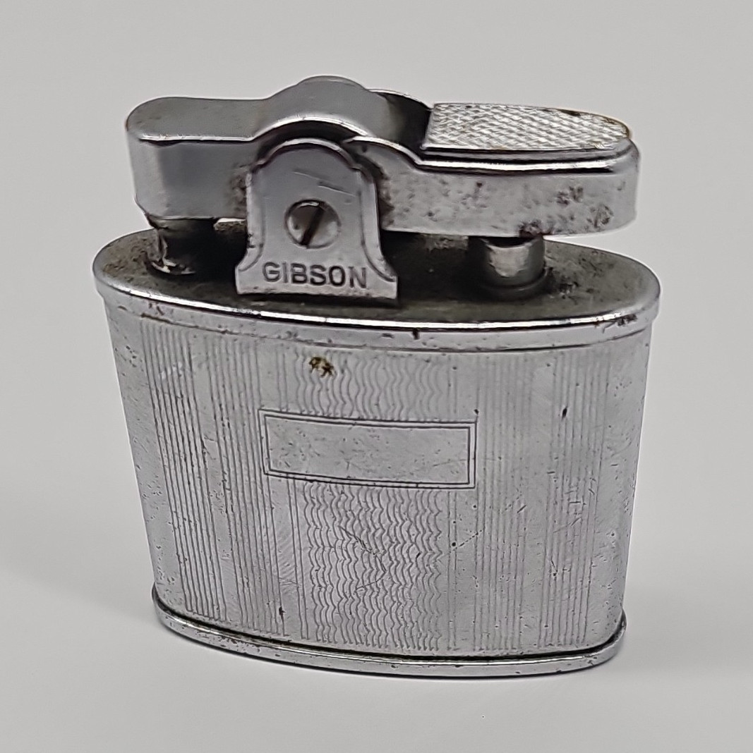 Gibson Silver Tone Table Lighter Silver Color Collectible