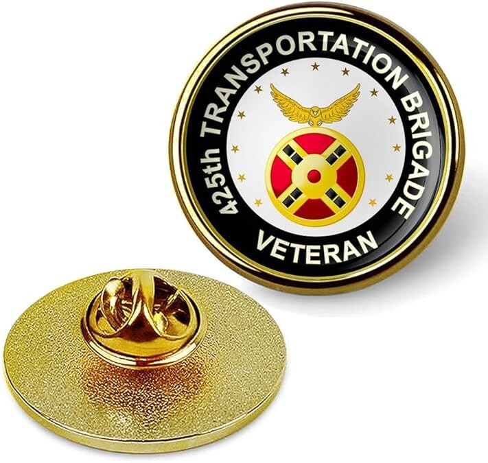 425th Transportation Brigade Veteran Tie Suit Shirt Lapel Pin - Gold