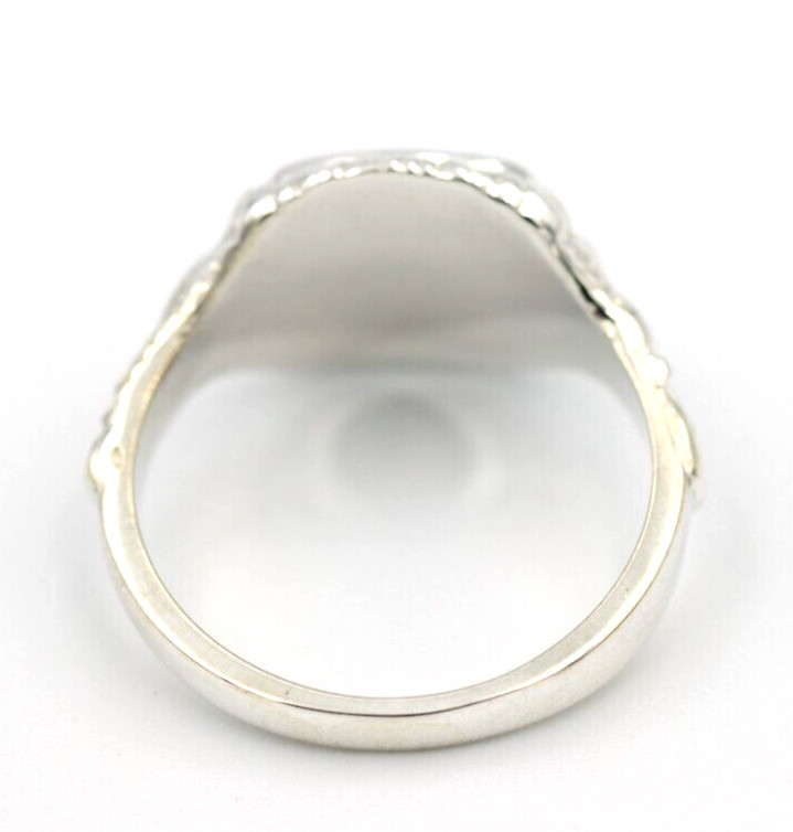 Size W Genuine Solid Sterling Silver Square Engraved Signet Ring + Engraving