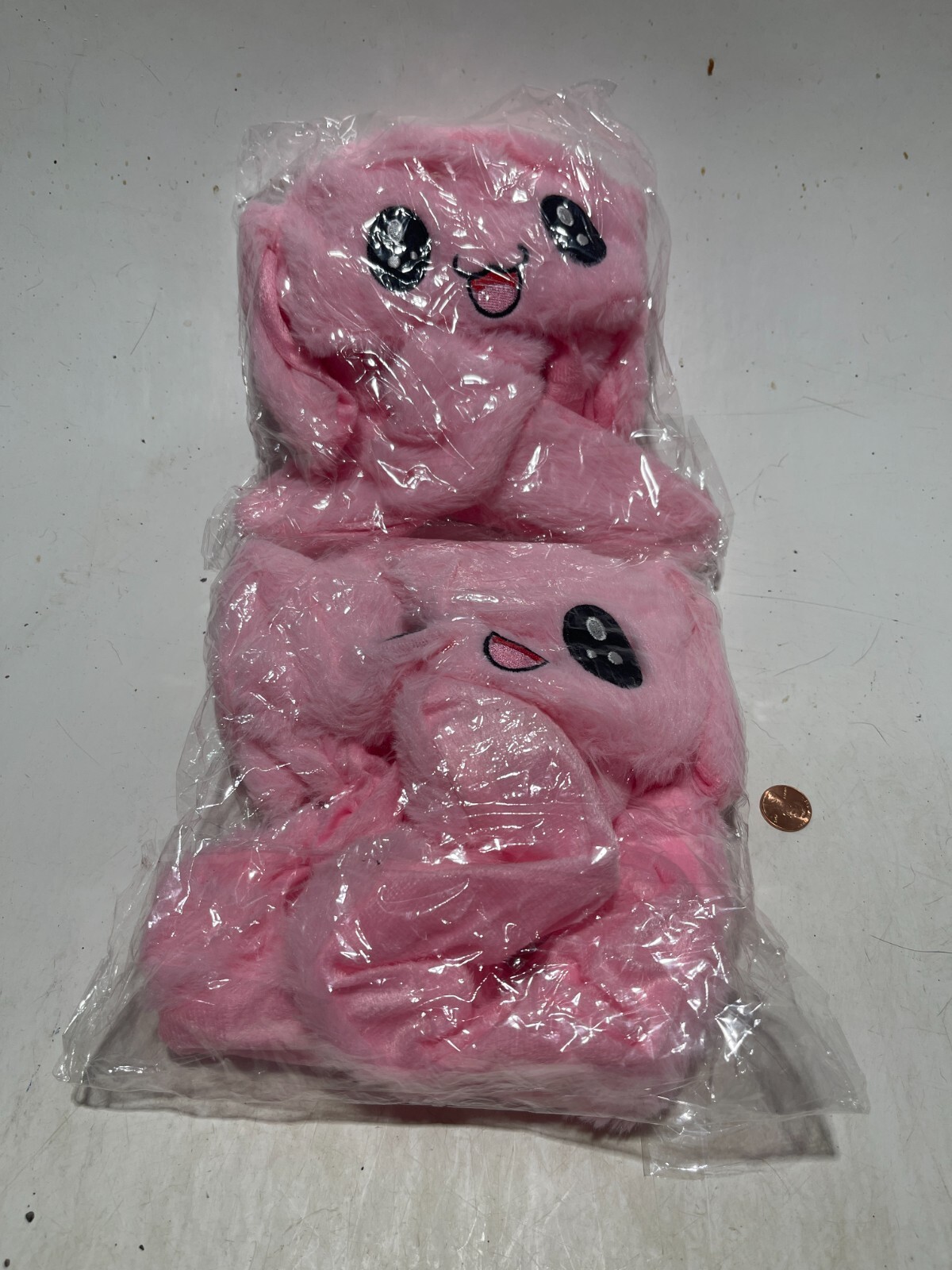 (2) Rabbit Hat Cute Ear Moving Jumping Funny Bunny Plush Cap Pink