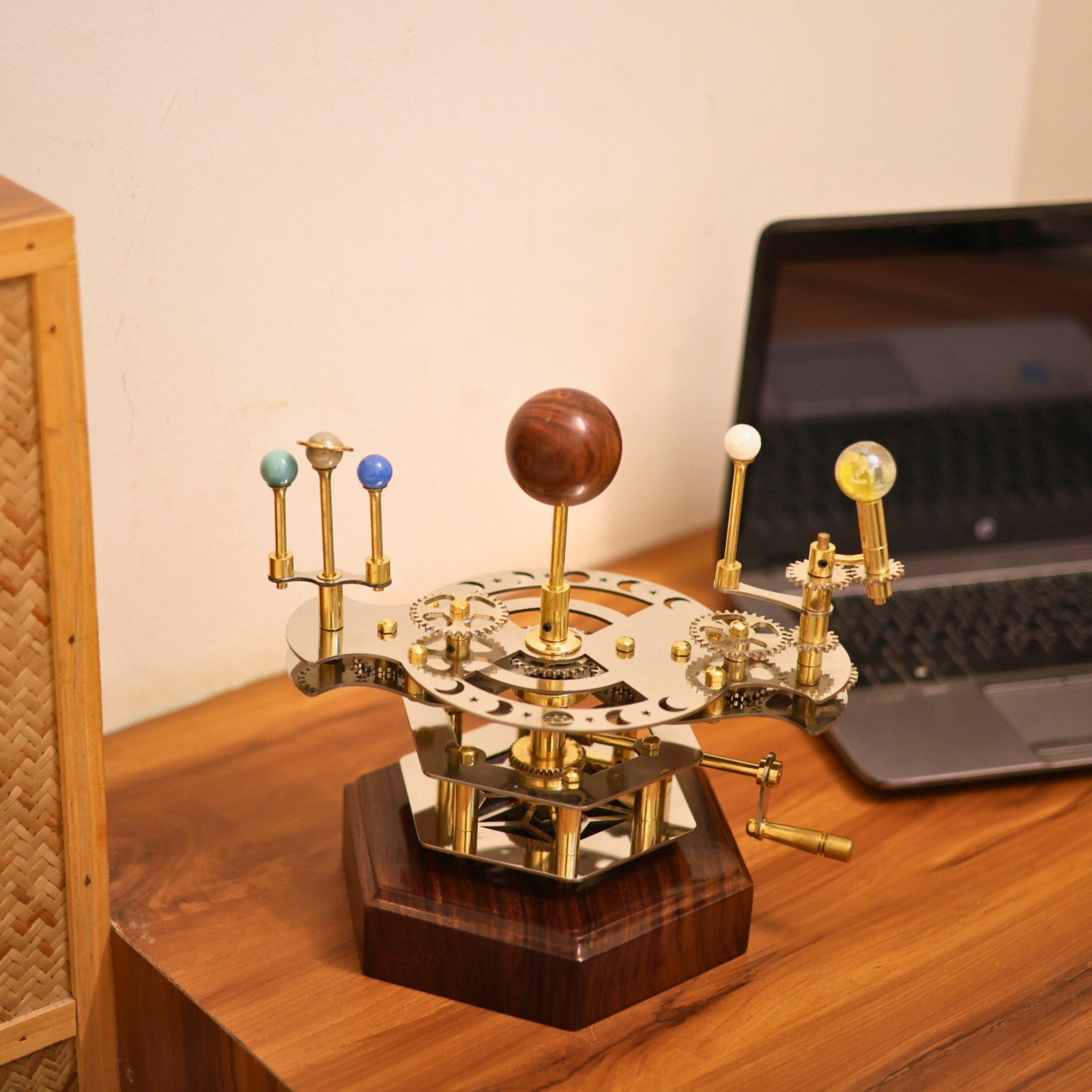 Orrery French Decor Master Piece for Book Shelves Brass and Steel Orrery