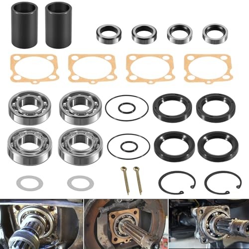 Rear Axle Bearings Seals Kit with Spacers, Clips, Snap Rings, Gaskets for Vw
