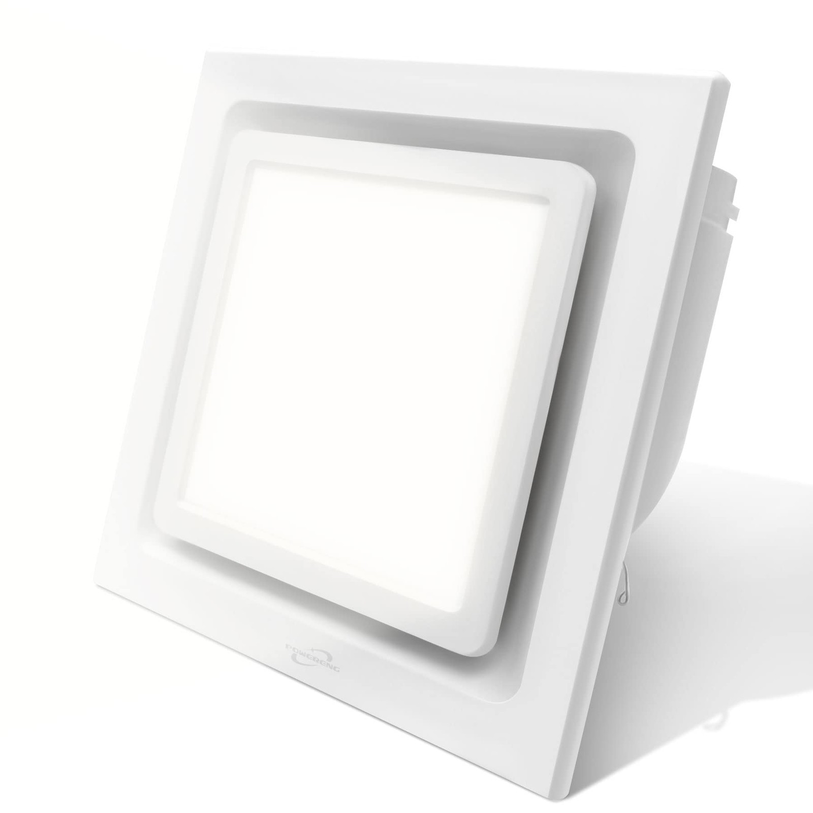 POWERENG Bathroom Exhaust Fan with Medium, 11.8In Panel 6000K LED