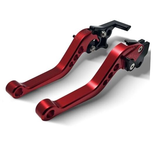 Short Brake Clutch Levers Motorcycle Double Disc Brake Lever CNC Aluminum Red