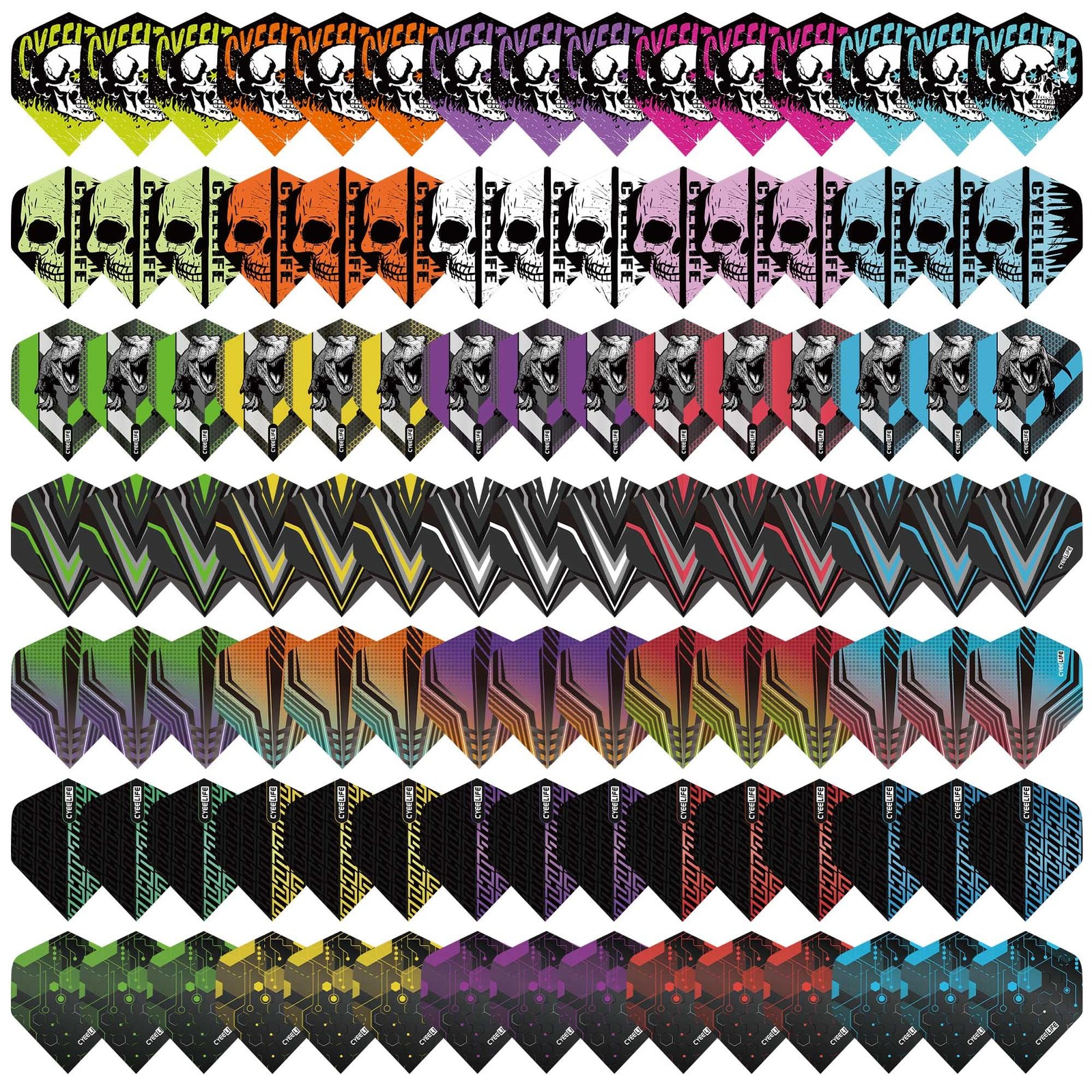 CyeeLife Standard Dart Flights 35 Sets 105 Pcs Durable PET Standard, 105pcs