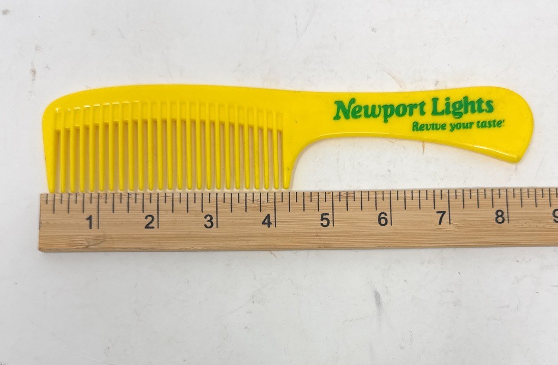 Vintage Large Plastic Hair Comb Newport Lights Cigarettes 1980's Advertise