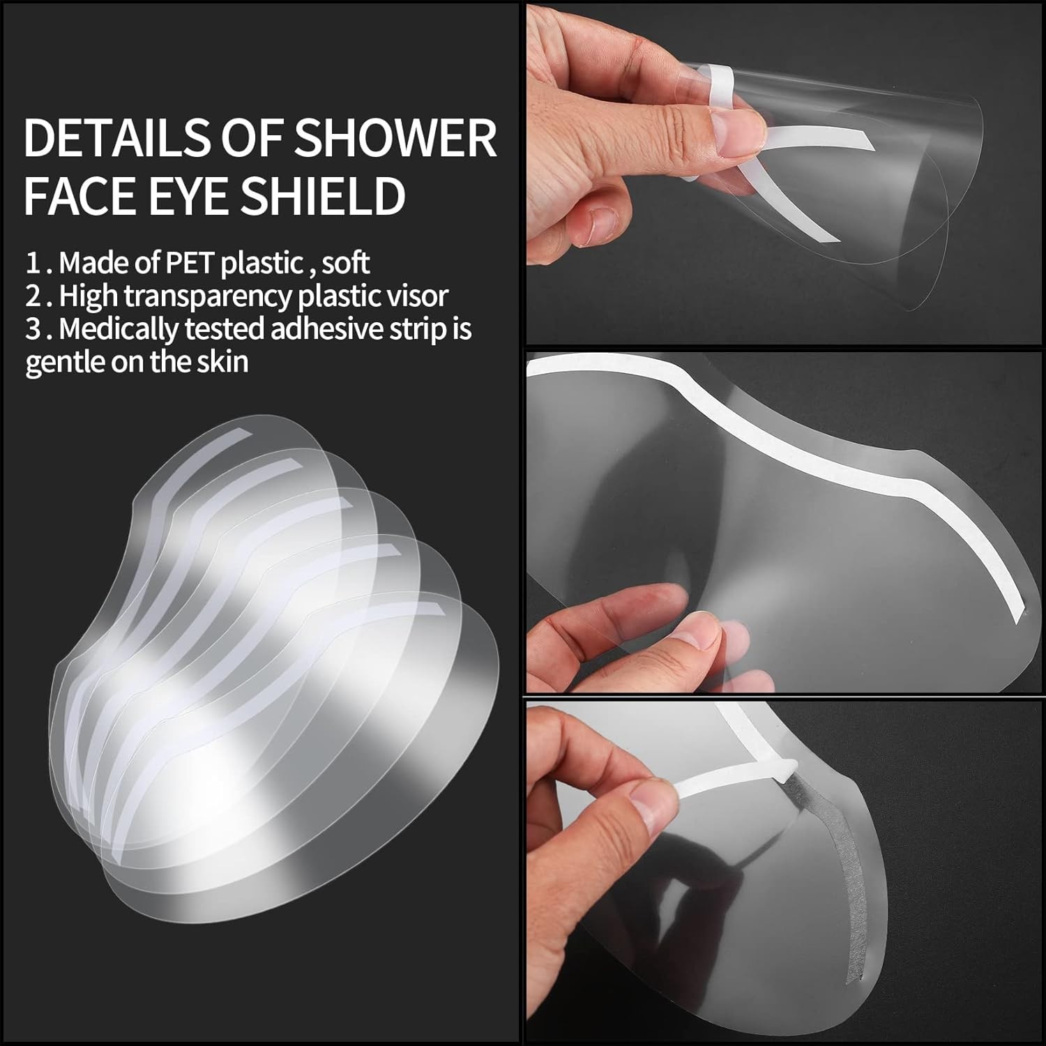 50 Pcs Shower Face Eye Shields, Eyebrow Shield Visors, Eyelash...